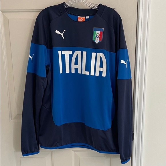 Puma Italia Blue and dark Navy Soccer Jersey/pullover - Picture 1 of 8